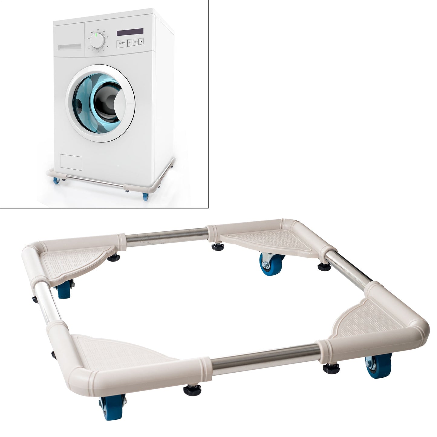 Adjustable Dolly Cart â€“ Appliance Roller with Telescoping Base and 4 Locking Caster Wheels â€“ 220lbs Weight Capacity â€“ Moving Supplies by Stalwart