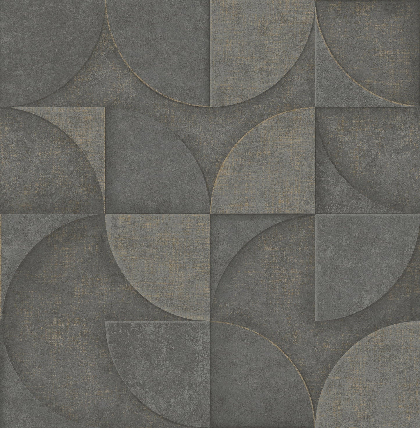 Advantage Addison Charcoal Retro Geo Wallpaper