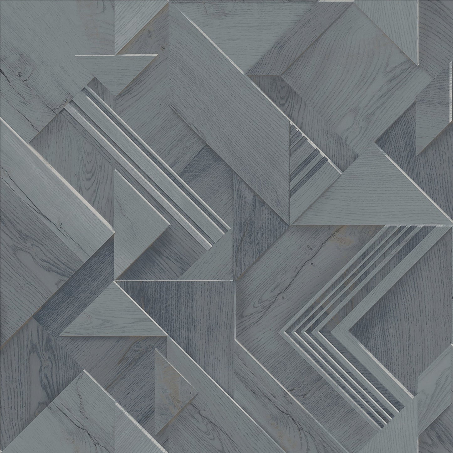 Advantage Cassian Denim Wood Geometric Wallpaper