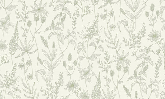 Advantage Nami Olive Floral Unpasted Expanded Vinyl Wallpaper, 21-in by 33-ft, 57.8 sq. ft.