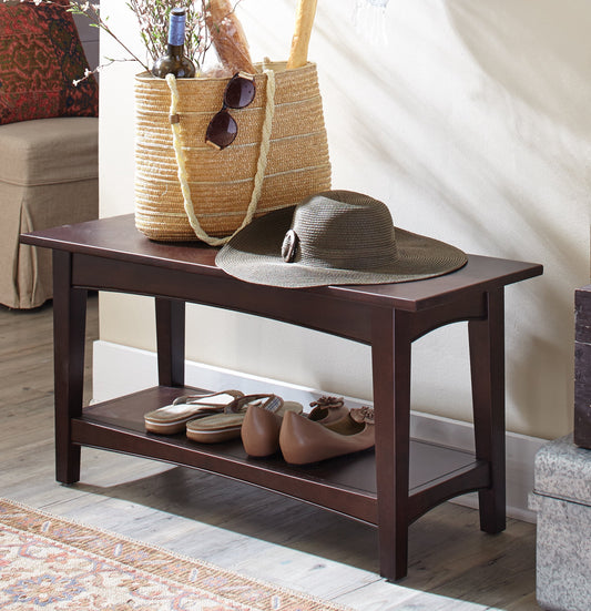 Alaterre Shaker Cottage Banco con Estante, Espresso