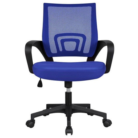 Alden Design Adjustable Ergonomic Mid-Back Mesh Office Chair with Armrests, Blue
