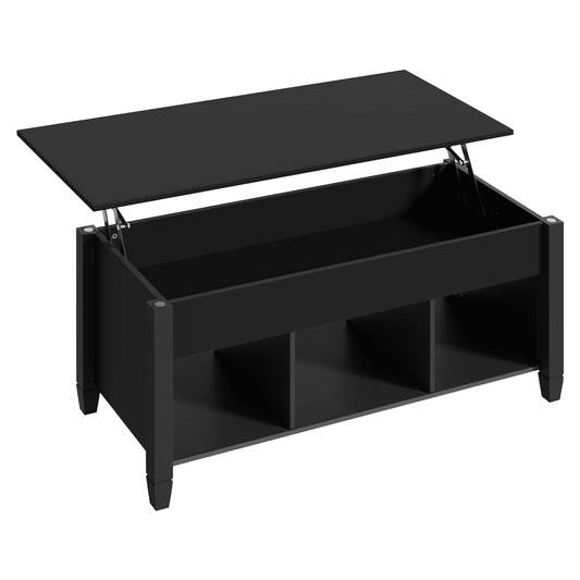 Alden Design Lift Top Coffee Table with Hidden Compartment for Living Room, Espresso