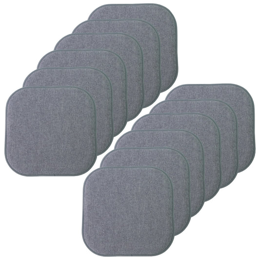 Alexis Memory Foam No Slip Back 16 x 16 Chair Pad Cushion 12 Pack - Blue-Gray