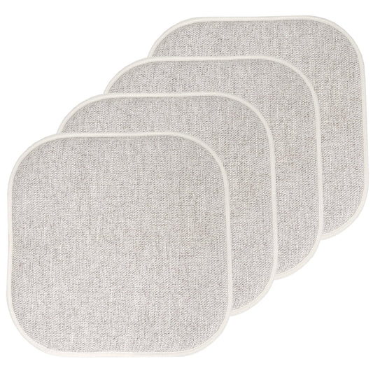 Alexis Memory Foam No Slip Back 16 x 16 Chair Pad Cushion 4 Pack - Cream-Brown