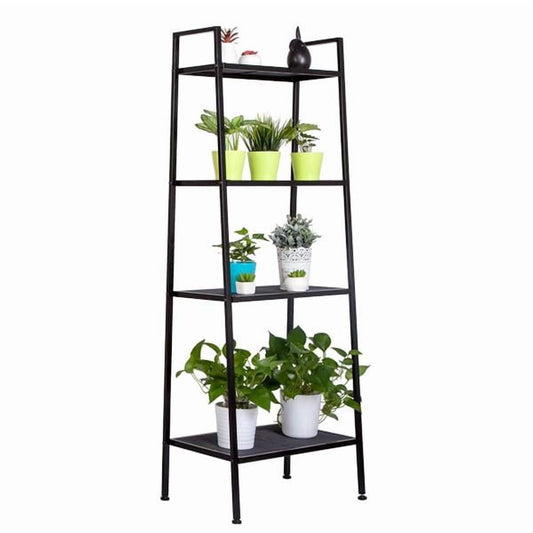 Alvantor 4 Tier Iron Bookshelf, Freestanding Metal Bookcase Storage Shelf for Books and Decor, 23.62 x 13.78 x 57.87 in, Black