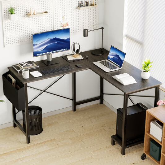 Alvantor L-Shaped Computer Desk with CPU Stand and Storage Solutions