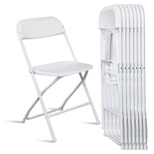 Alvantor 6 Pack Plastic Folding Chairs White Heavy Duty Indoor Outdoor Portable Stackable Chairs for Party Office Event
