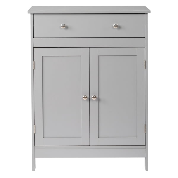 Alvantor Gabinete de Almacenamiento Independiente para BaÃ±o 2 Puertas 1 CajÃ³n Estante Ajustable 23.6" Ancho x 11.8" Profundidad x 31.5" Alto Gris