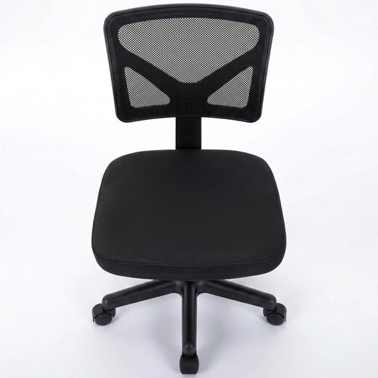 Alvantor Low-Back Mesh Office Chair with Lumbar Support, Armless Swivel Rolling Chair