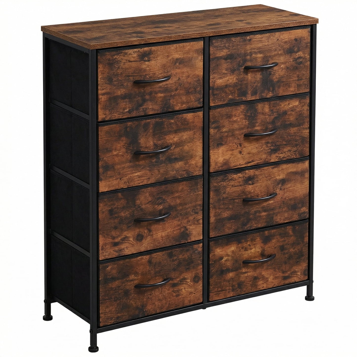 Alvantor Tall Fabric Storage Tower with Wooden Top for Bedroom and Closet