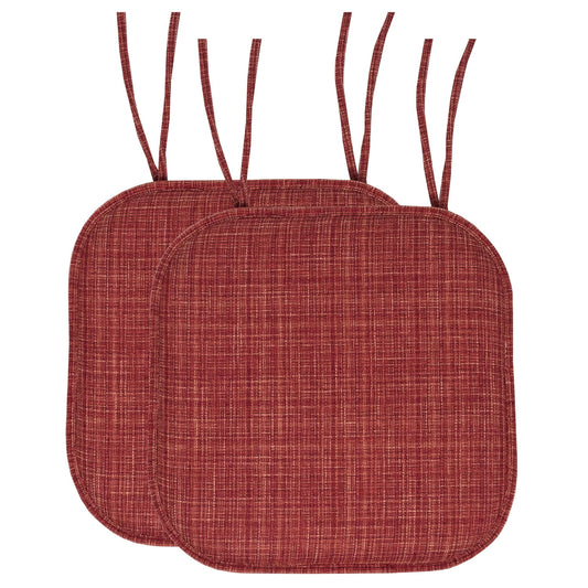 Aria Memory Foam Non-Slip Chair Cushion Pad with Ties 2 Pack - Multi Burgundy