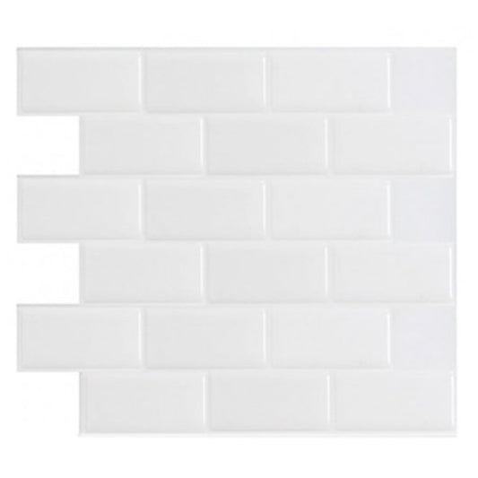 Art3d 12" x 12" Peel and Stick Backsplash Tile for Kitchen, White Subway Backsplash Tiles(10 Pcs)