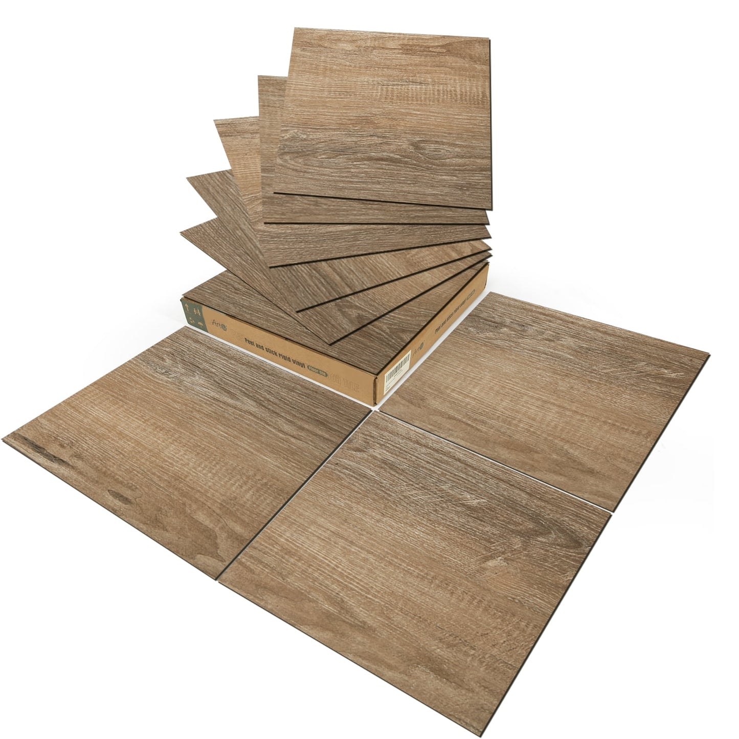 Art3d Peel and Stick Vinyl Floor Tiles 30-Pack 12 x 12 inch, Self Adhesive Waterproof Flooring Wood Planks for Kitchen, Dining Room, Bedrooms, Cover 30 Sq. Ft, Dark Brown Oak