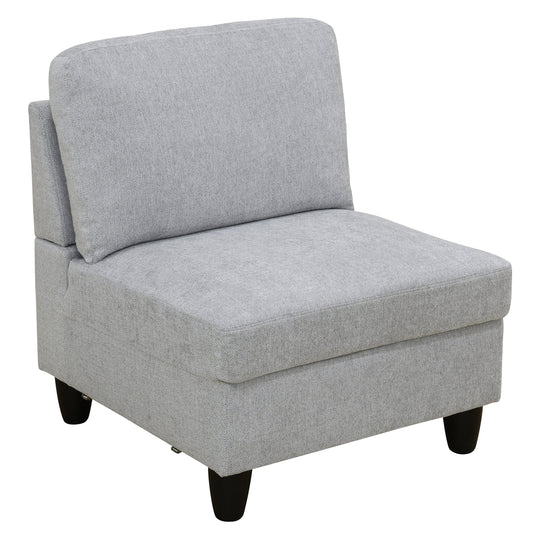 Aukfa Modular Sectional Couch Set - Single Sofa Chair- Flannel - Blue