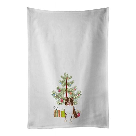 Australian Shepherd Red Tricolor #2 Christmas White Kitchen Towel Set of 2 19 in x 28 in