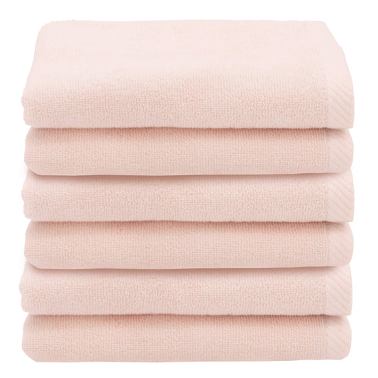 Authentic Hotel and Spa  100% Turkish Cotton Ediree Fingertip Towels - Set of 6 Blush