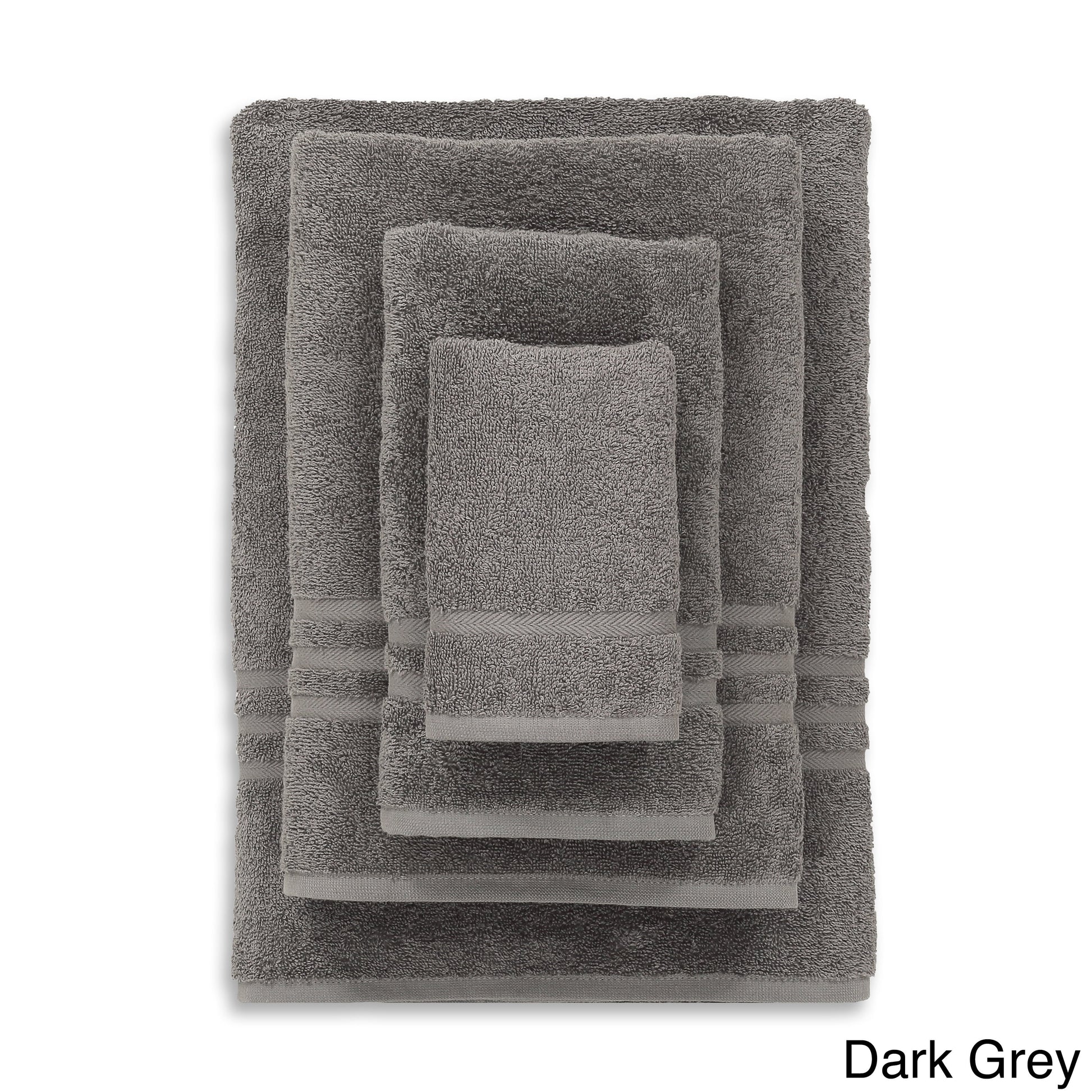 Authentic Hotel and Spa  Omni Turkish Cotton 4-piece Terry Bath Towel Set Dark Grey