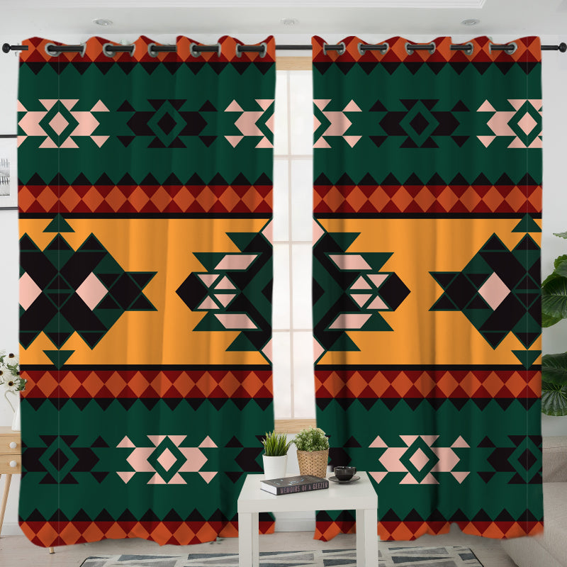 Aztec Geometric Pattern Living Room Curtain