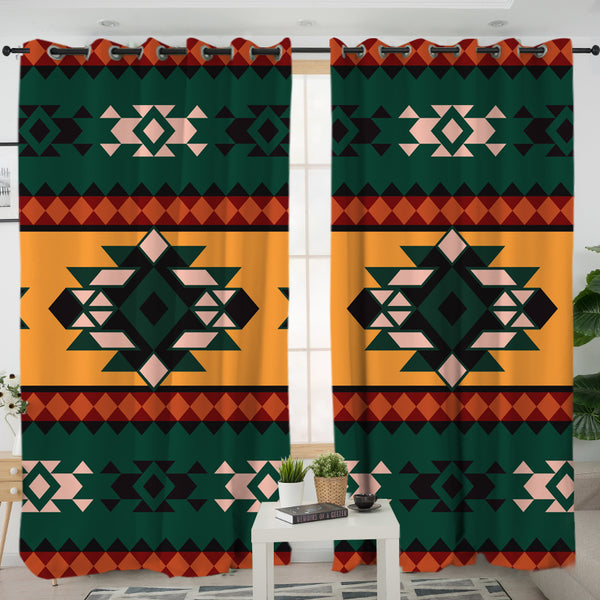 Aztec Geometric Pattern Living Room Curtain
