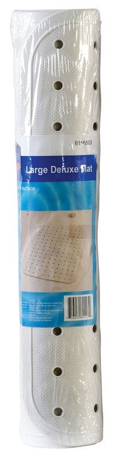 Living Accents 31.5x15" Rectangle Vinyl Bath Mat Latex Free in White