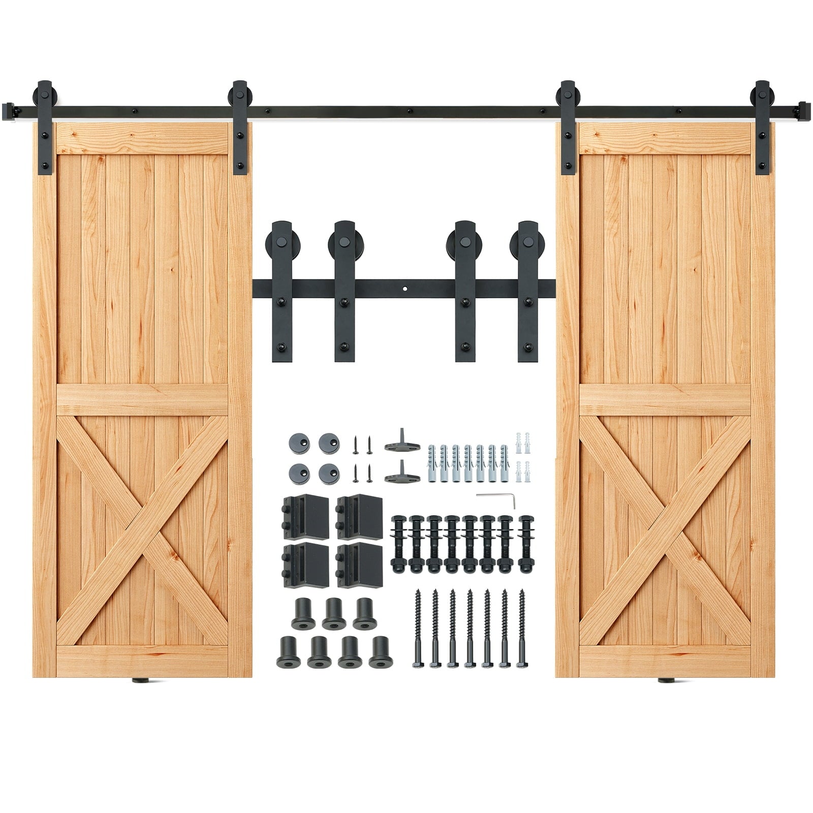 BENTISM 8 ft Hanger Sliding Barn Door Handle Kit