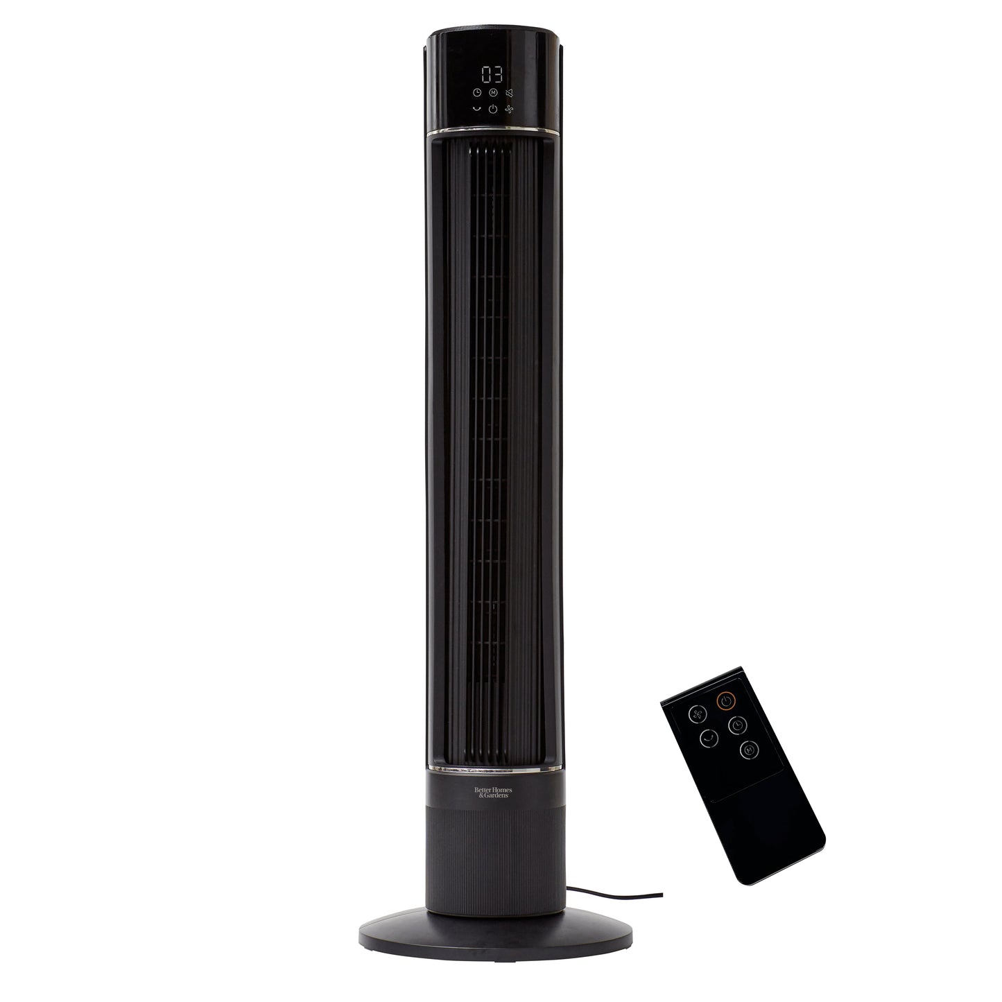 Better Homes & Gardens 40-Inch Tower Fan with LED Display and 3-Speed Settings, Remote, Black, BHS2803696724BV
