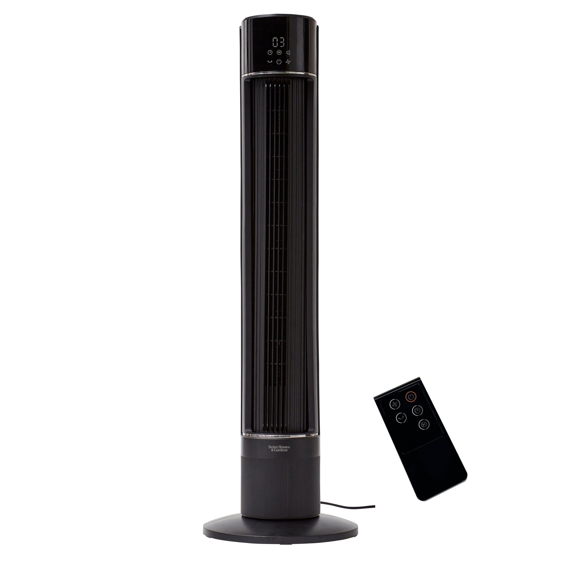 Better Homes & Gardens 40-Inch Tower Fan with LED Display and 3-Speed Settings, Remote, Black, BHS2803696724BV