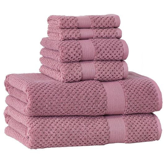 Better Homes & Gardens Signature Soft Popcorn Texture 6 Piece Towel Set,Violet Gem