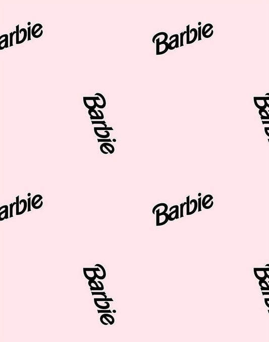 Barbie 90s Logo Removable Vinyl Wallpaper by Barbie - Pink