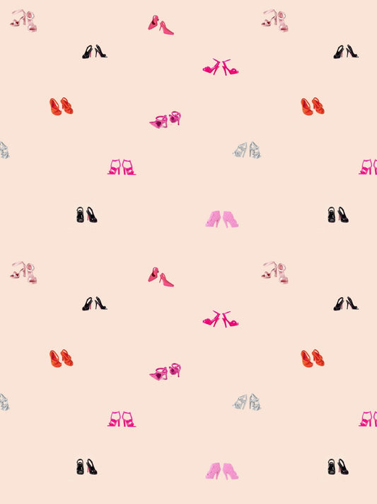 Barbie Heel Toss Removable Vinyl Wallpaper, Peach