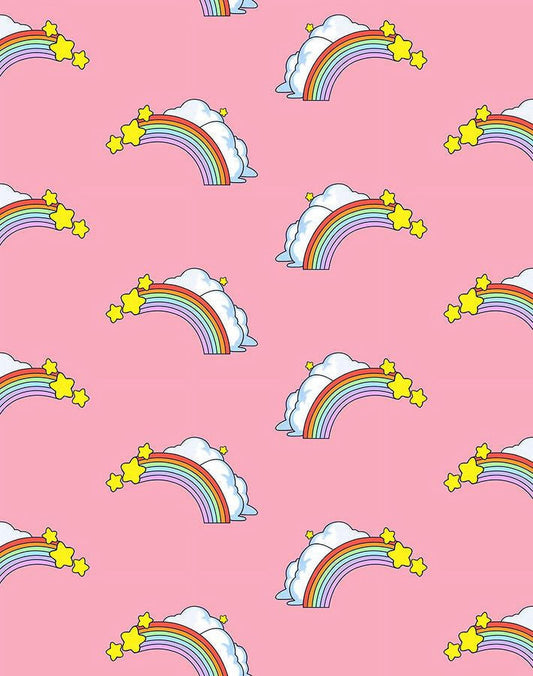 Barbie Rainbows Removable Vinyl Wallpaper, Bubblegum