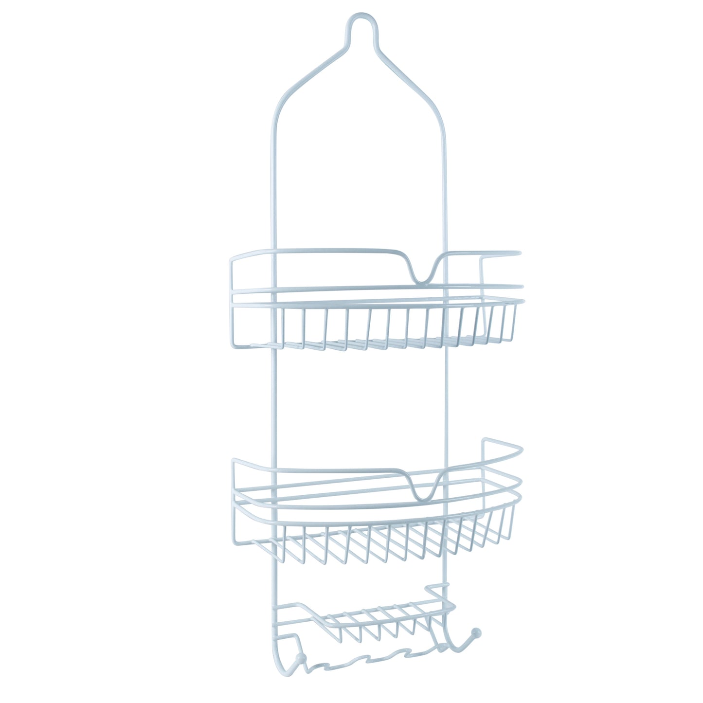 Bath Bliss Metal Shower Organizer, White