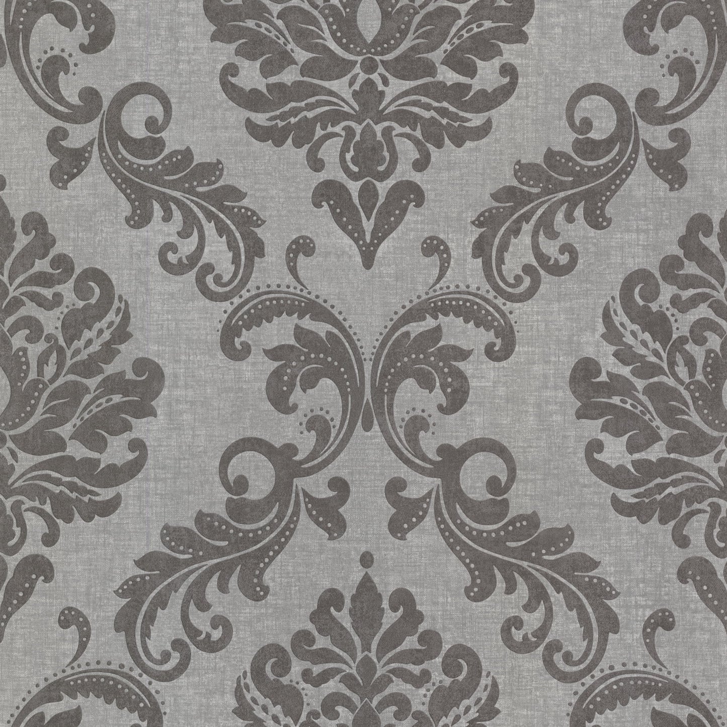 Sebastion Grey Damask Wallpaper