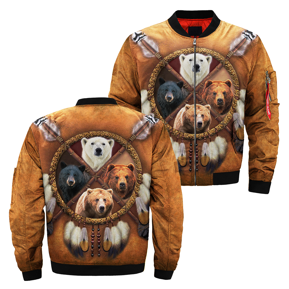 Bear Native Dreamcatcher Bomber Jacket