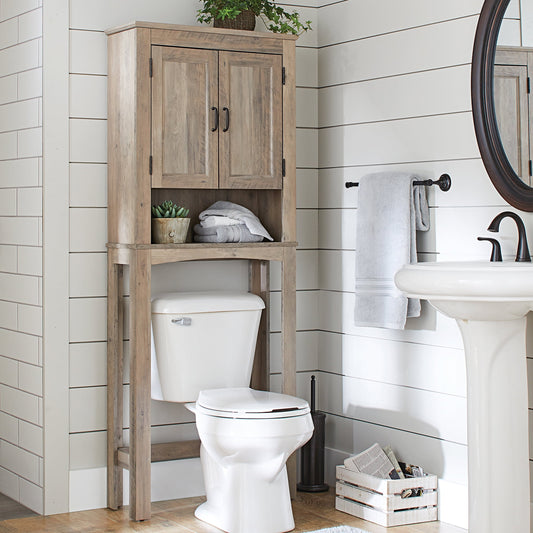 Better Homes & Gardens Over the Toilet Bathroom Storage Cabinet, Rustic Gray
