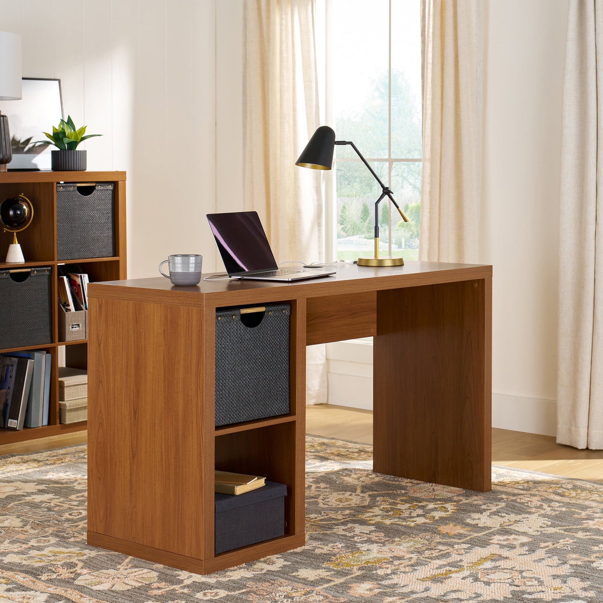 Better Homes & Gardens Cube Storage Office Desk, Acorn