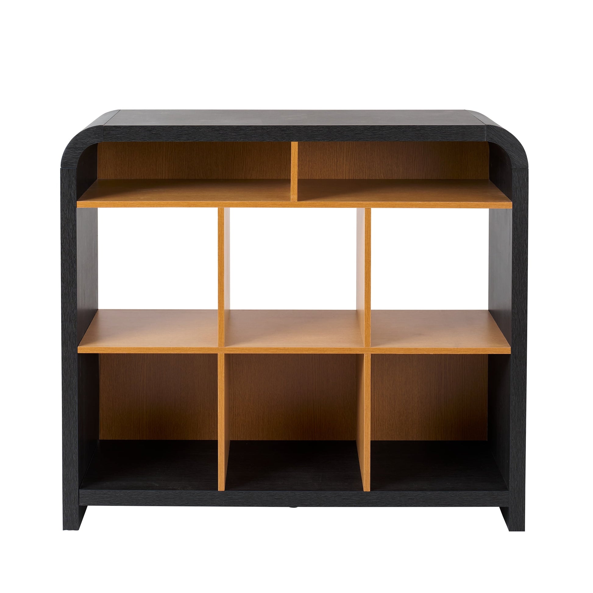 Better Homes & Gardens Juliet 6 Cube Storage Bookcase for Adults, Light Oak/Black Finish