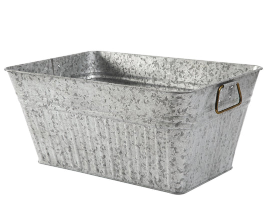 Better Homes & Gardens- Large Rectangle Galvanized Tub BH28-056-099-29, 22 in L x 15 in W x 10 in H