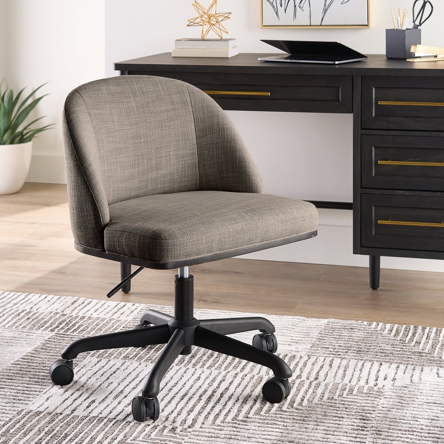 Better Homes & Gardens Oaklee Office Chair, Cream and Charcoal Finish