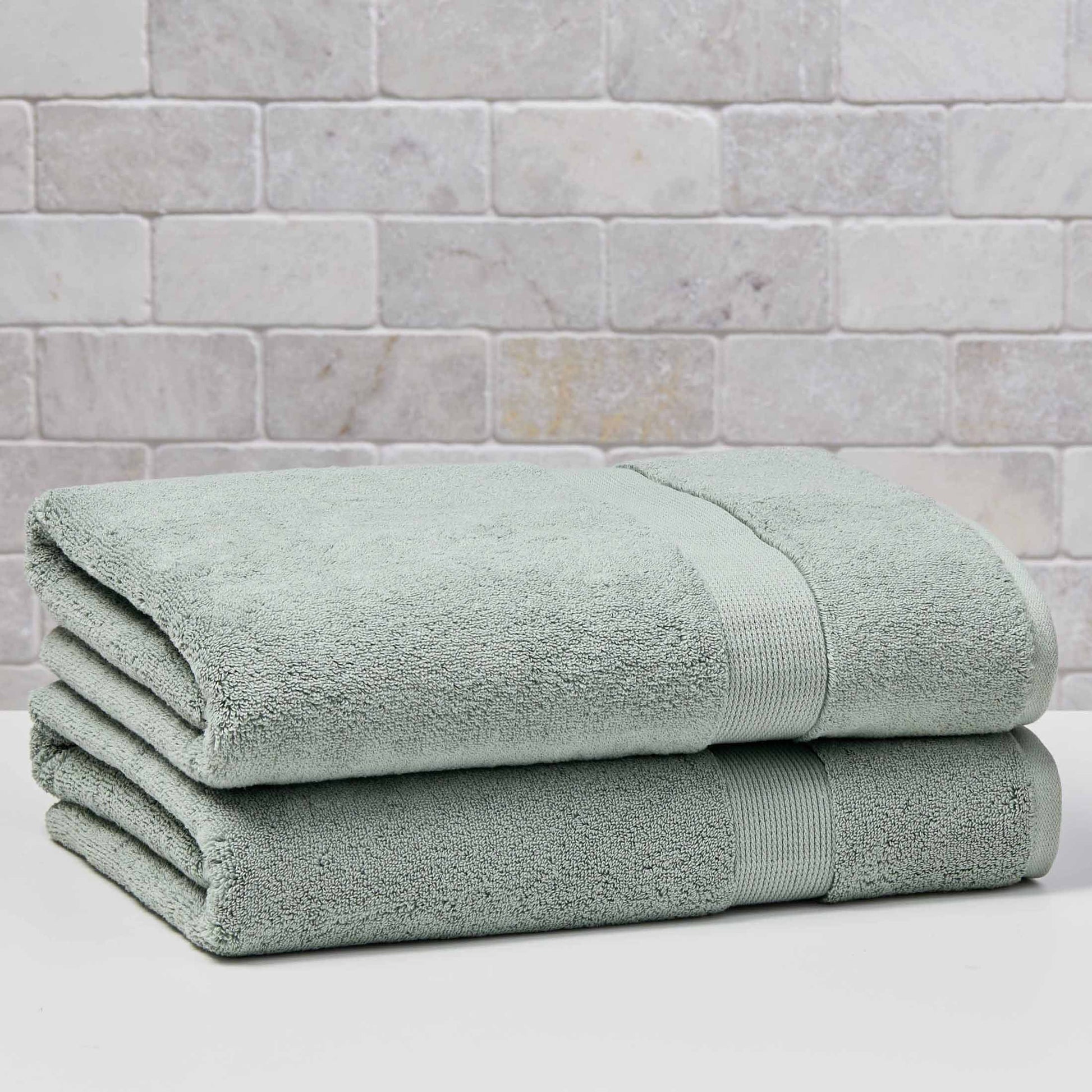 Better Homes & Gardens Signature Soft Solid Cotton 2 Piece Bath Sheet Set,Green River