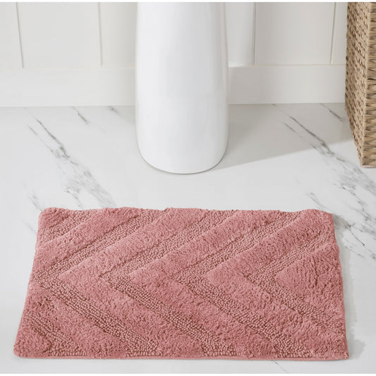 Better Trends Tapetes de BaÃ±o de 17" x 24" 100% AlgodÃ³n Suaves Absorbentes de Agua Antideslizantes Tapete de BaÃ±o Lavable a MÃ¡quina Tapete (Rosa) ColecciÃ³n Hugo