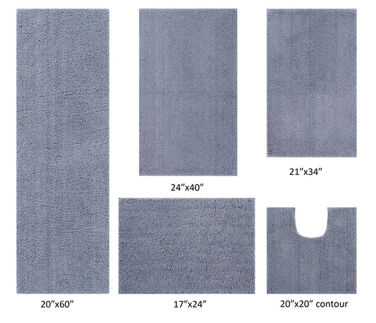 Better Trends 5 Piece Bathroom Rug Set 100% Polyester Bath Rug, Water Absorbent Non-Slip Bath Mat Machine Washable Micro Plush Collection - Navy
