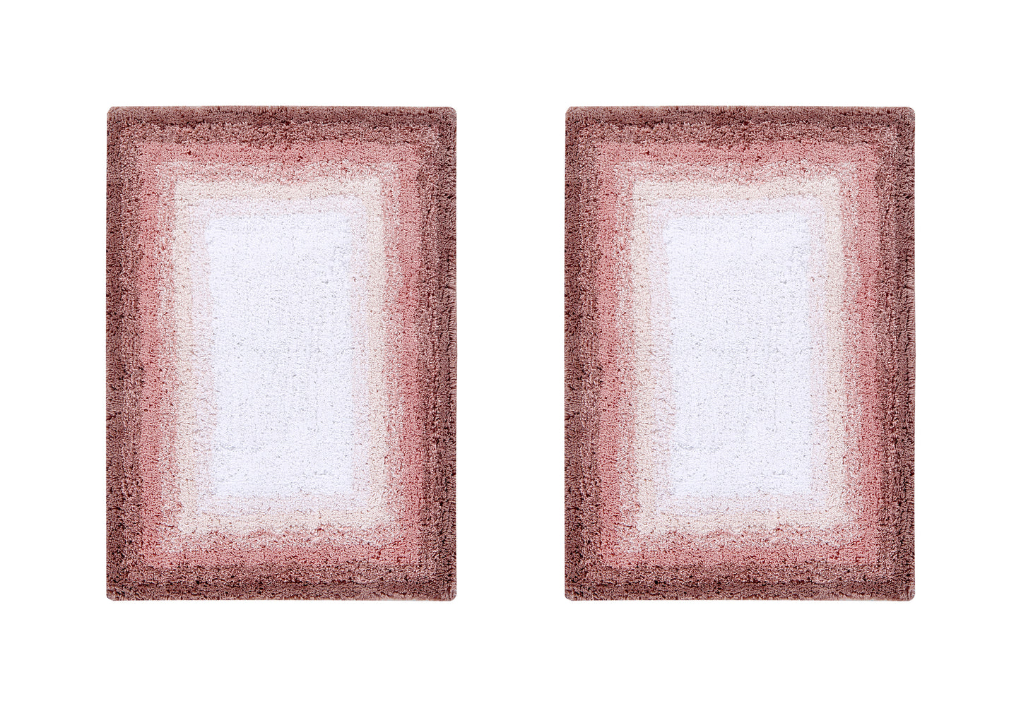 Better Trends 2 Piece Bathroom Rug Set, 100% Cotton, Extra Soft Tufted Bath Mat, Water Absorbent & Non Slip Bath Rug, (Rose) Torrent Collection