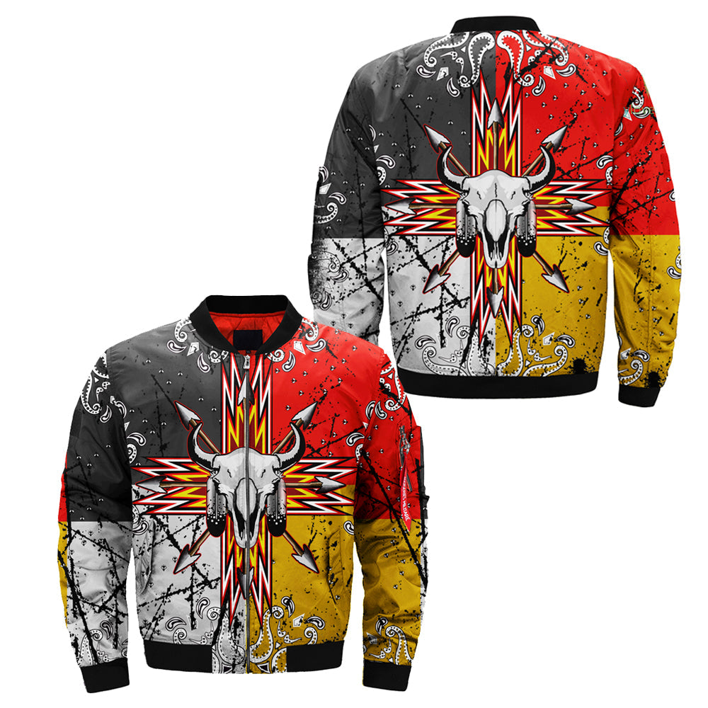 Bison Arrow 3D Pullover Native American Bomber Jacket