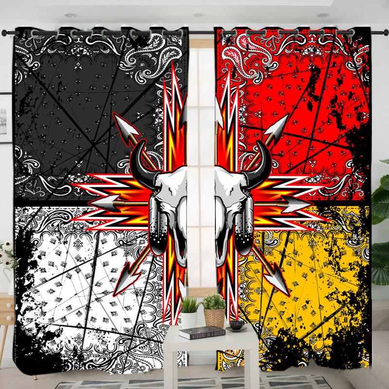 Bison Arrow Native American Living Room Curtain
