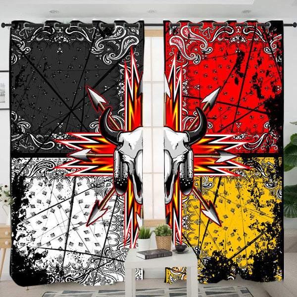 Bison Arrow Native American Living Room Curtain