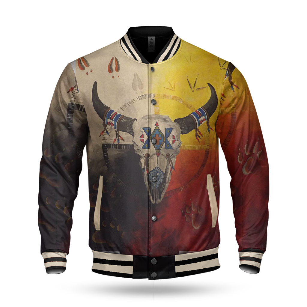 Bison Medicine Wheels Baseball Jacket