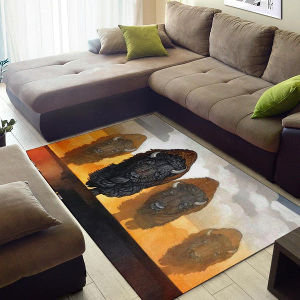 Bison Painting Native American Pride Area Rug