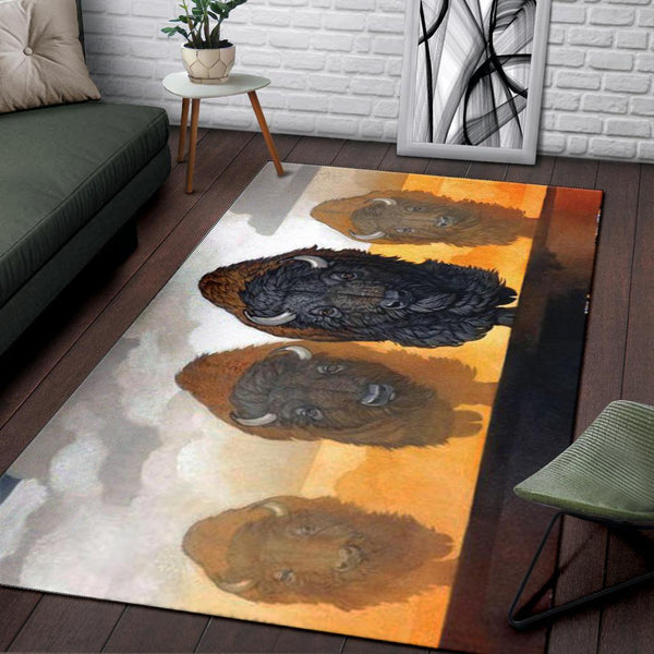 Bison Painting Native American Pride Area Rug